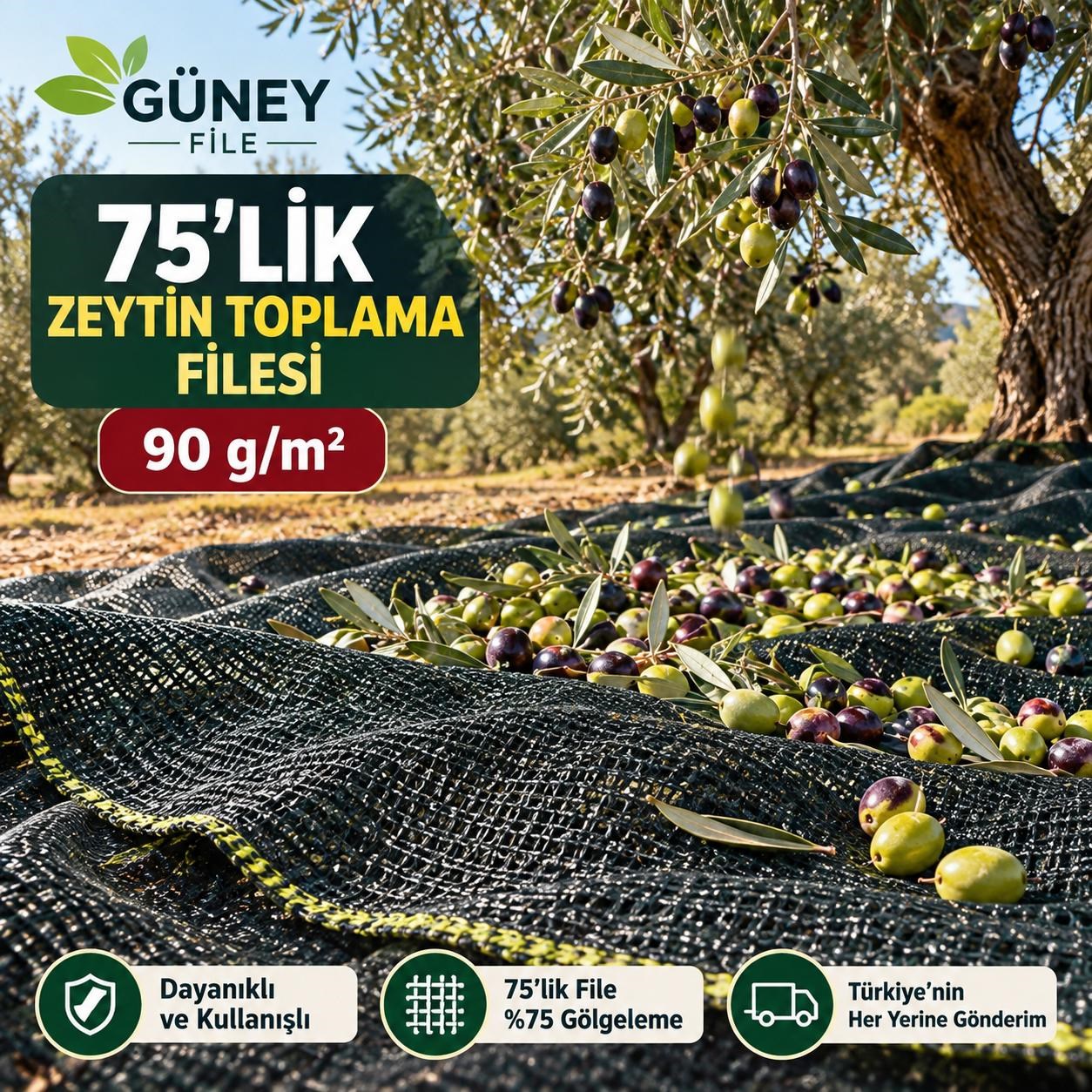 Zeytin Toplama Örtüsü - 90 gr/m2 - 75lik - Yeşil 
