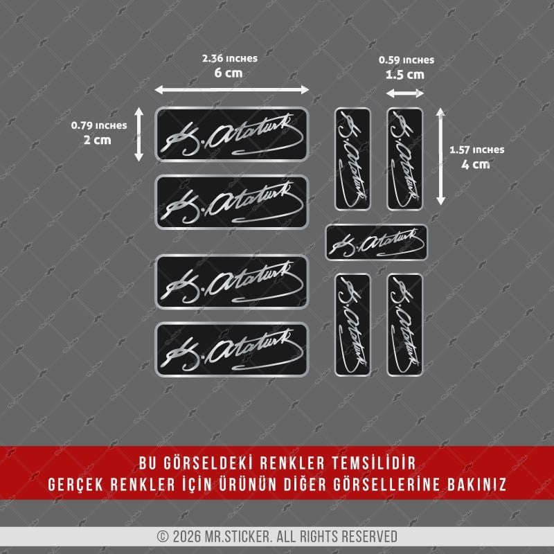 CHR22 Krom Seri Kemal Atatürk İmza Seti  9lu Set