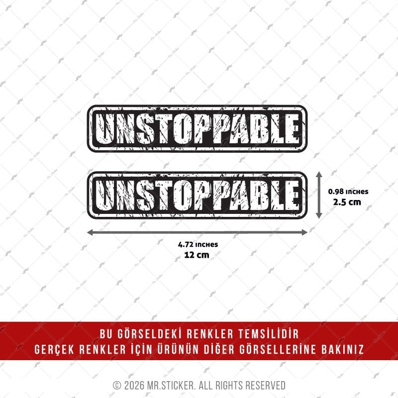 CHR28 Krom Seri Durdurulamaz (Unstoppable) Yazılı Etiket 2 li Set