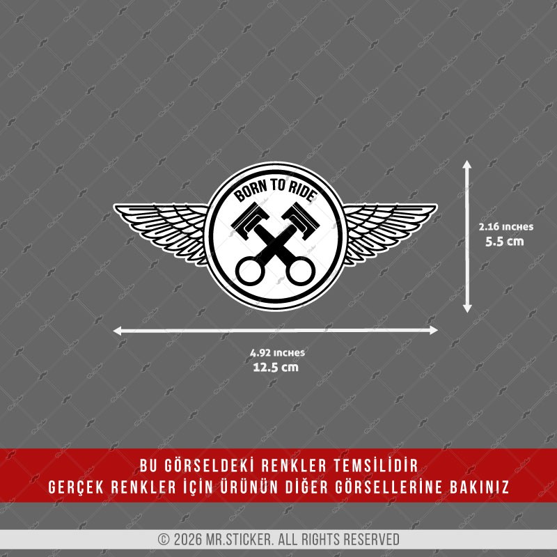 CHR31 Krom Seri Born to Ride Yazılı Etiket