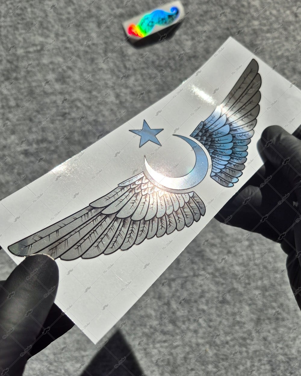 CHR7 Krom Seri Kanatlı Ay Yıldız Etiketi