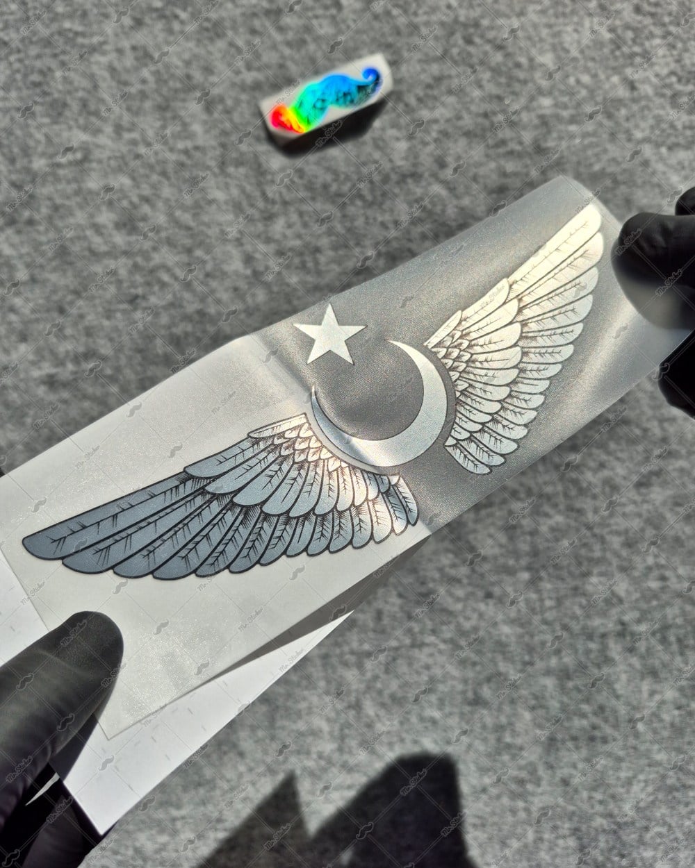 CHR7 Krom Seri Kanatlı Ay Yıldız Etiketi