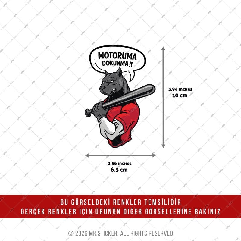 CSFT14 Renk Değiştiren Seri Motoruma Dokunma Kızgın Pitbull Etiketi