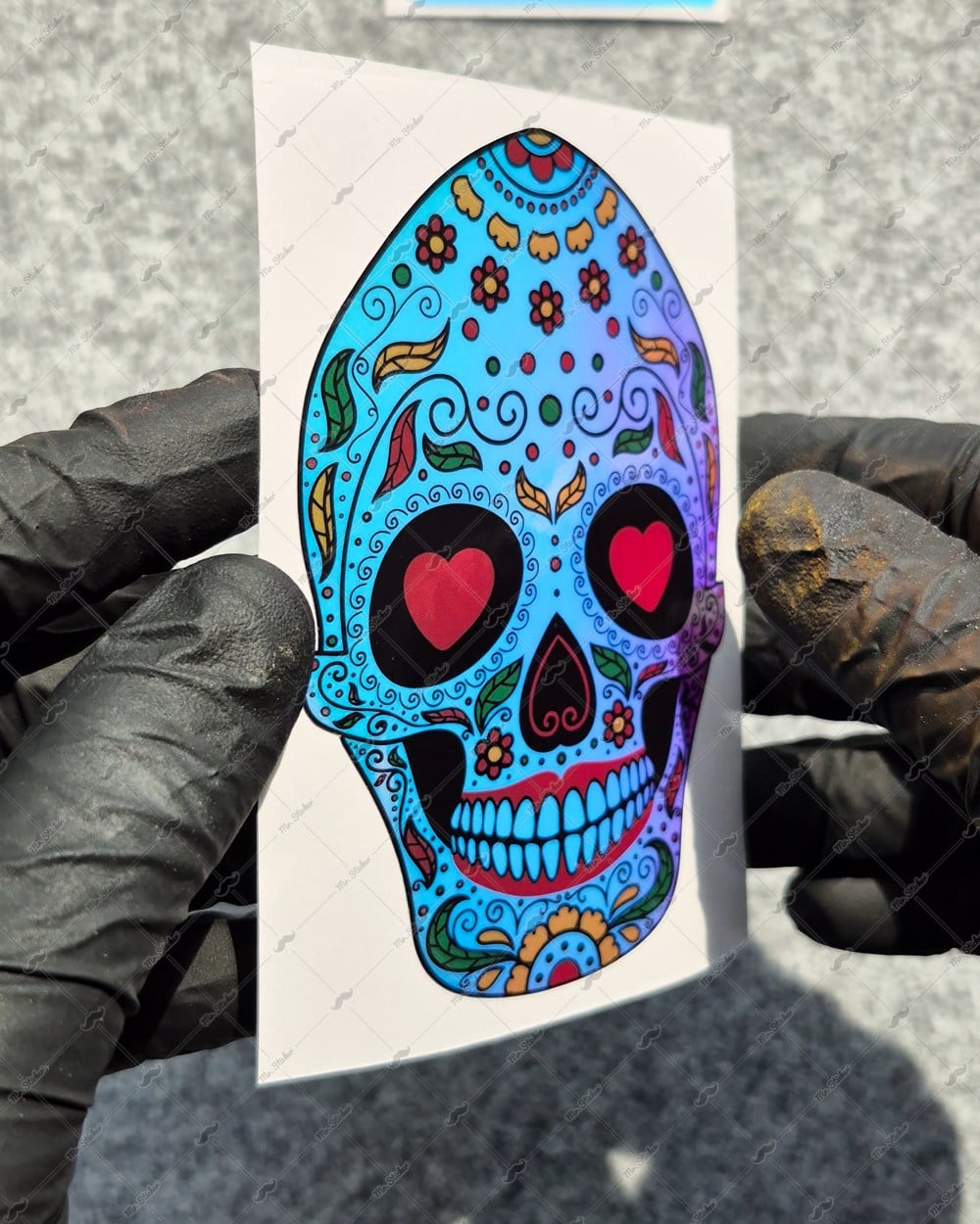 CSFT18 Renk Değiştiren Seri Kalp Gozlu Sugar Skull Kurukafa Etiketi