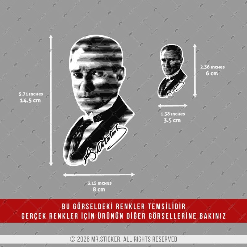 CSFT24 Renk Değiştiren Seri Ikili Ataturk Silueti Seti
