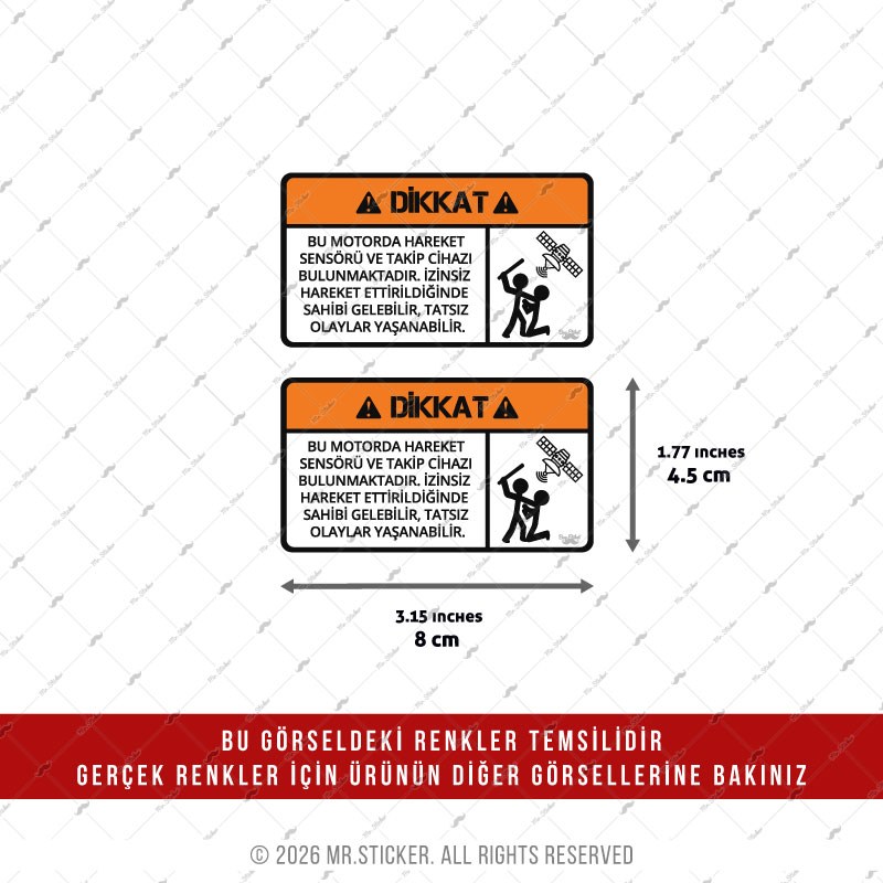 CSFT41 Mavi Mor Renk Değiştiren Motoruma Dokunma Uyarı Etiketi