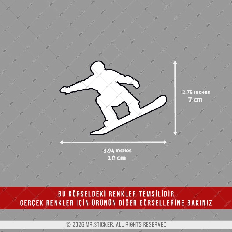 CSFT54 Renk Değiştiren Seri Snowboardcu Silueti Etiketi