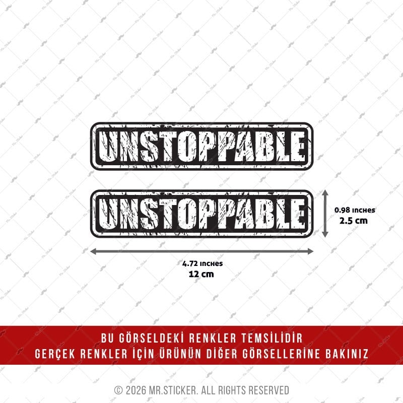 CSFT9 Renk Değiştiren Durdurulamaz (Unstoppable) Yazılı Etiket 2 li Set