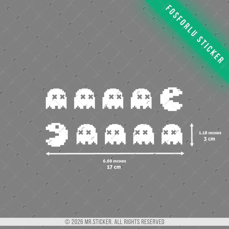 GIDW28 Karanlıkta Işıldayan Pac Man Etiketi