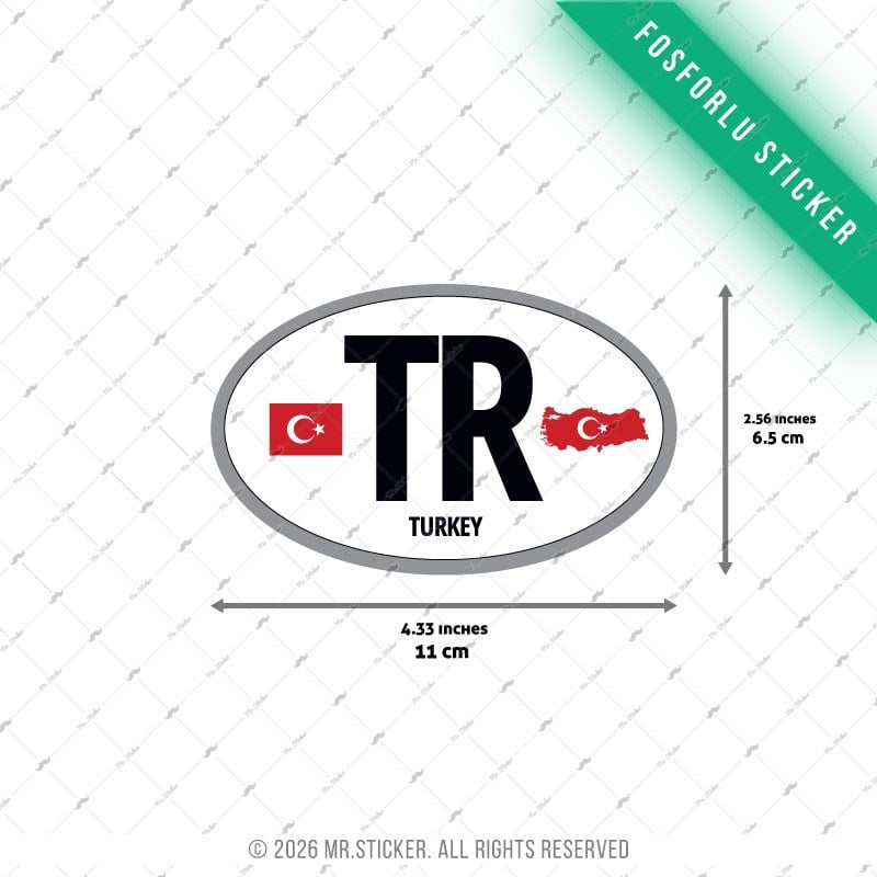 GIDW37 Karanlıkta Işıldayan Turkiye (TR) Ulke Etiketi