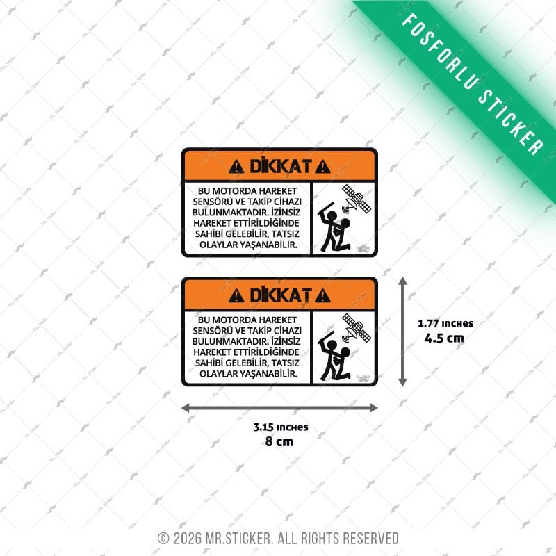 GIDW41 Karanlıkta Işıldayan Motoruma Dokunma Takip Cihazı Var İkili Set
