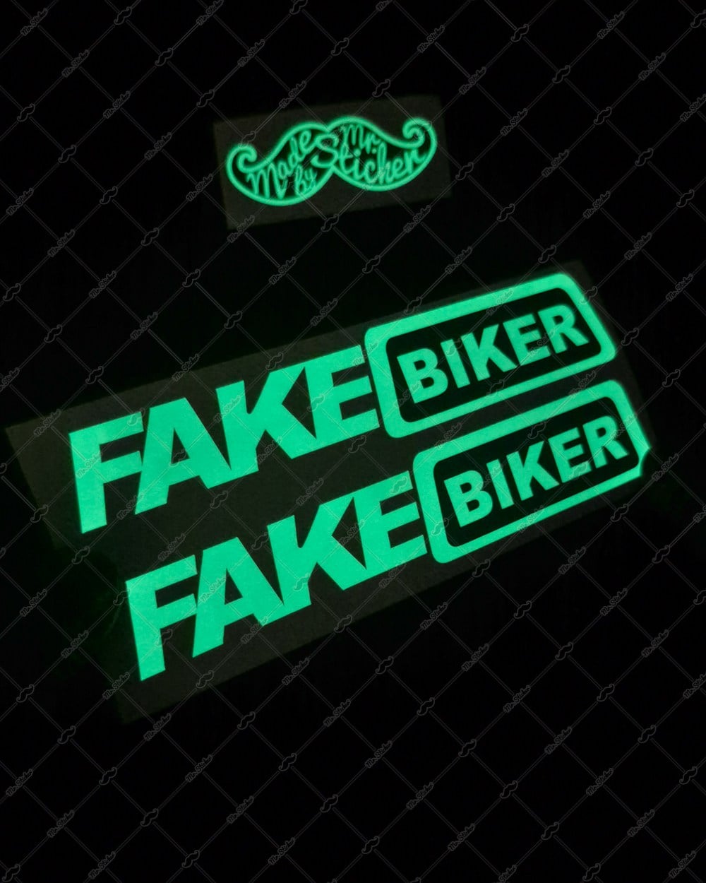 GIDW45 Karanlıkta Işıldayan Fake Biker Etiketi 2li Set