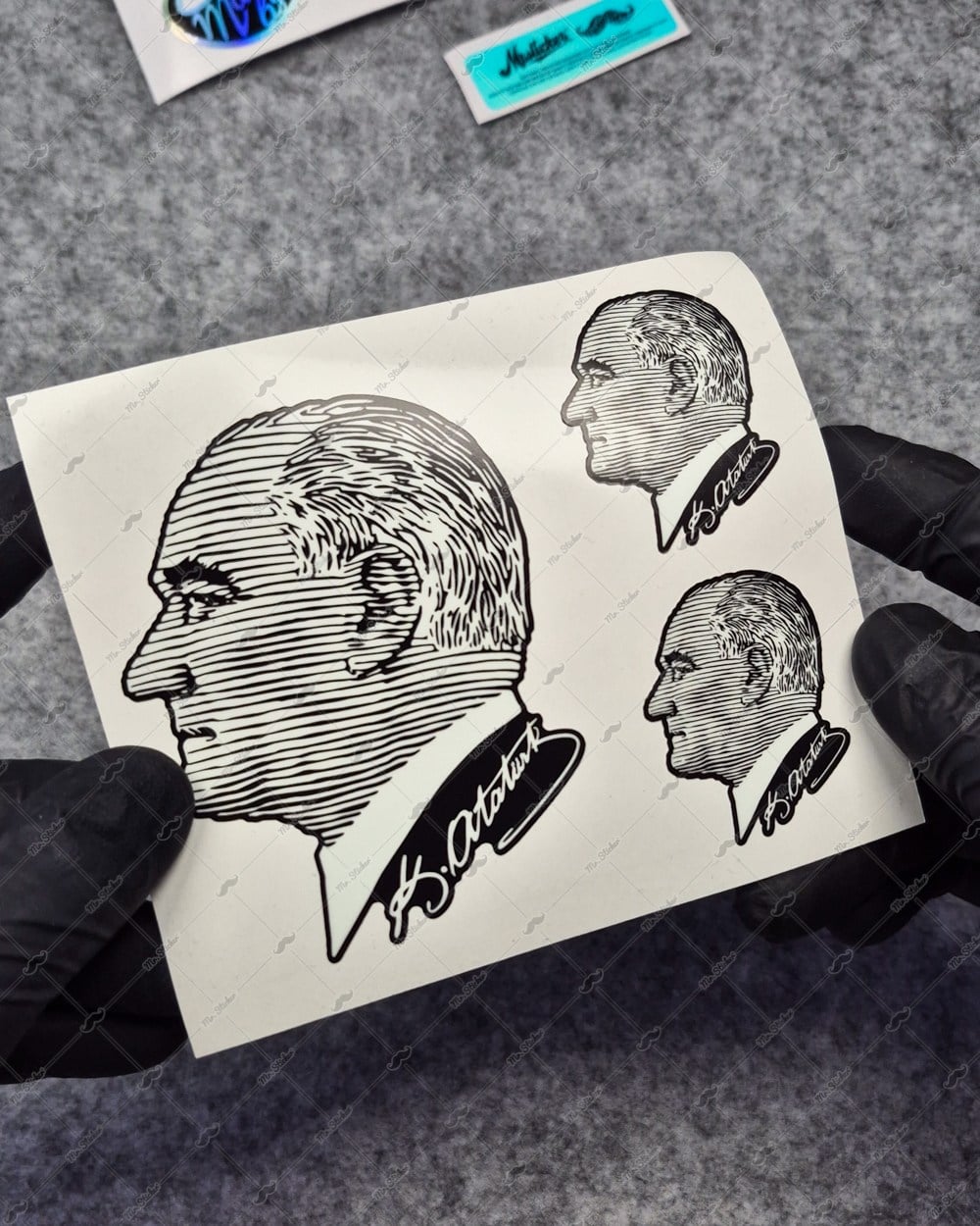 GIDW8 Karanlıkta Işıldayan Ataturk Cizgi Calisma Etiket Seti
