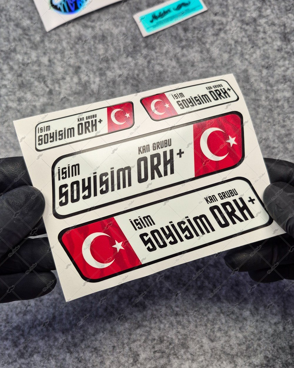 GIDWBT09 Karanlıkta Işıldayan İsme Özel Kan Grubu Etiket Seti 