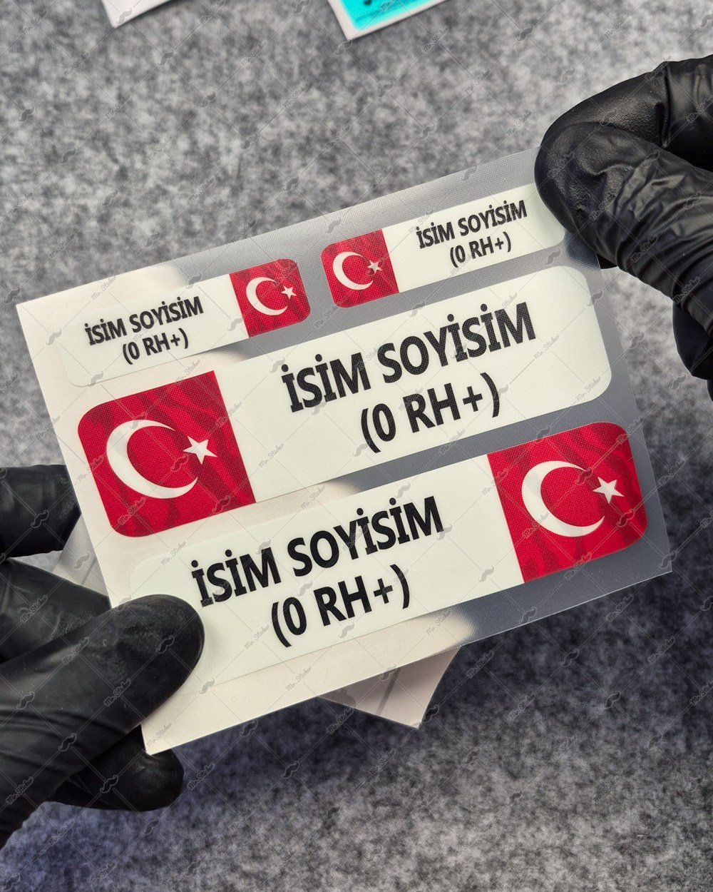 GIDWBT10 Karanlıkta Işıldayan İsme Özel Kan Grubu Etiket Seti 