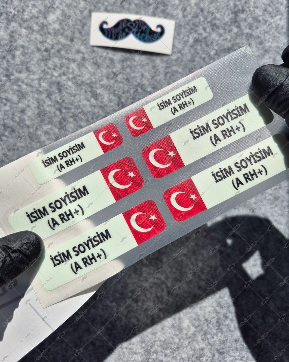 GIDWBT10 Karanlıkta Işıldayan İsme Özel Kan Grubu Etiket Seti 