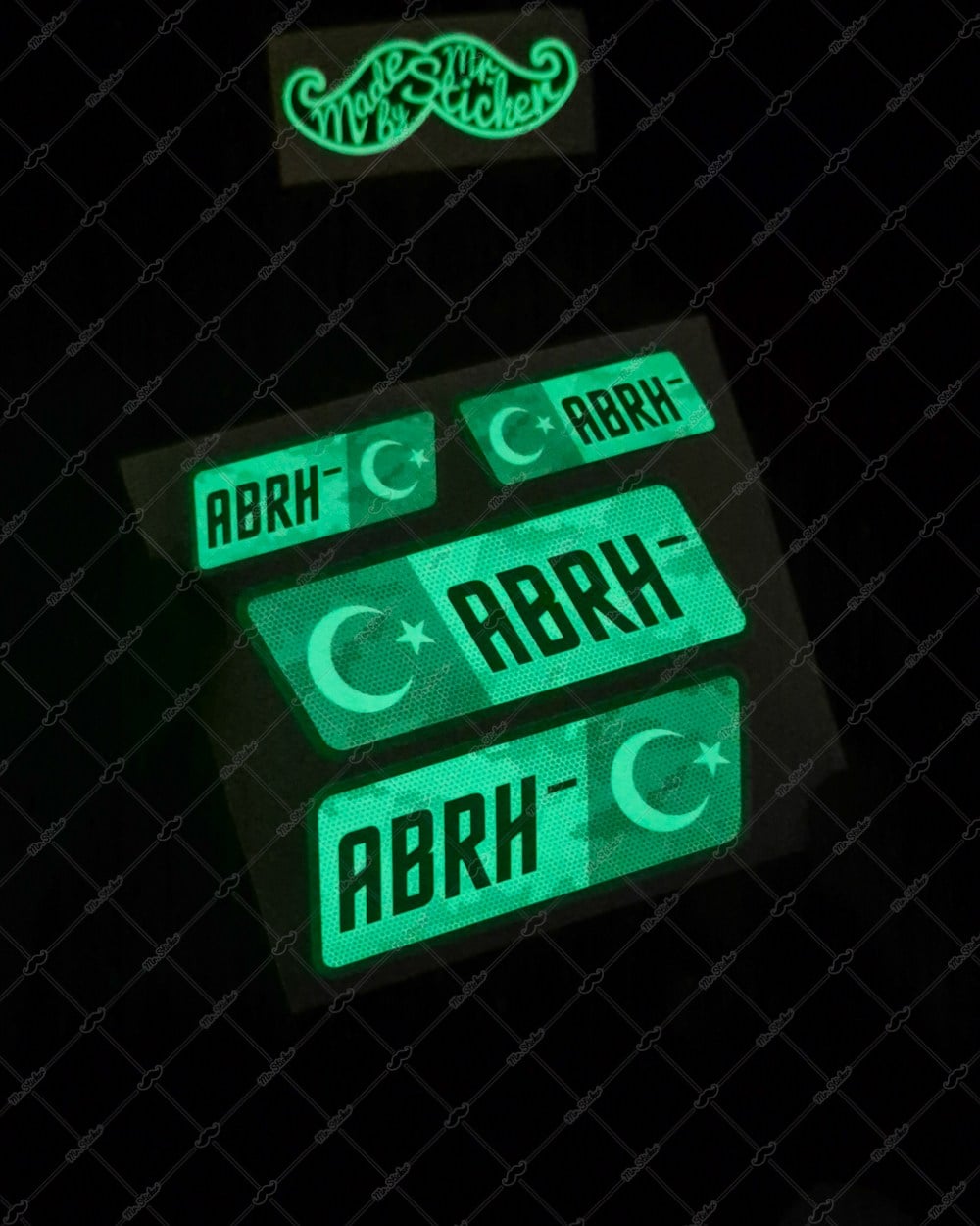 GIDWBT16 Karanlıkta Işıldayan AB Rh Negatif (-) Kan Grubu Etiket Seti