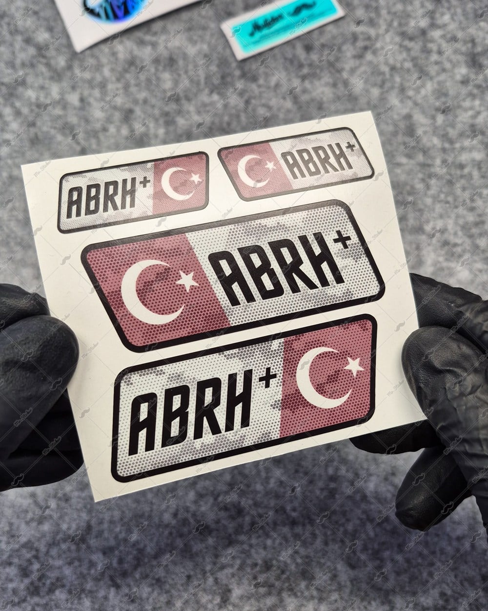 GIDWBT17 Karanlıkta Işıldayan AB Rh Pozitif (+) Kan Grubu Etiket Seti