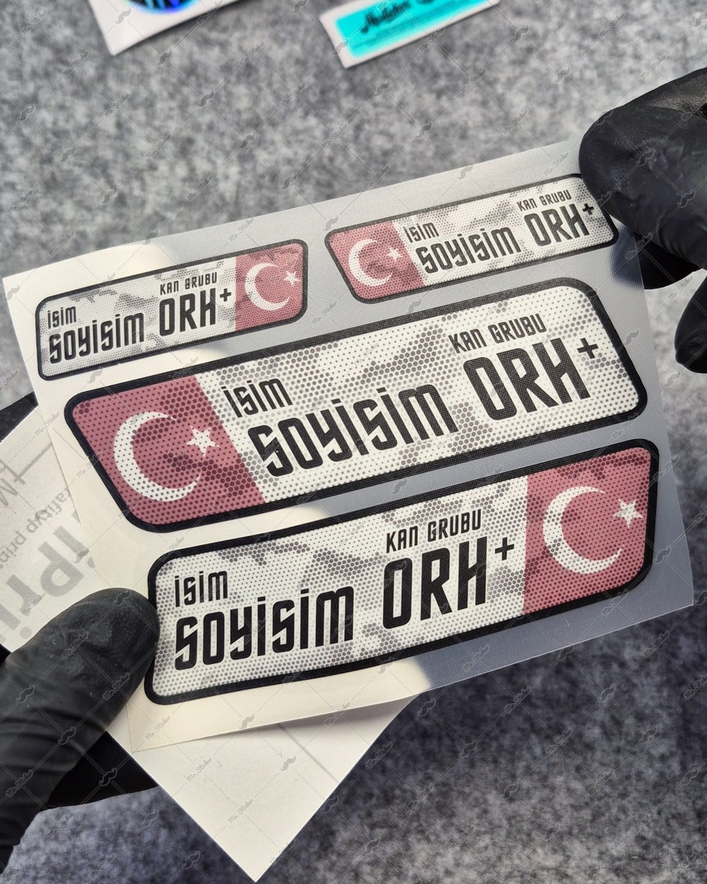 GIDWBT19 Karanlıkta Işıldayan İsme Özel Kan Grubu Etiket Seti 