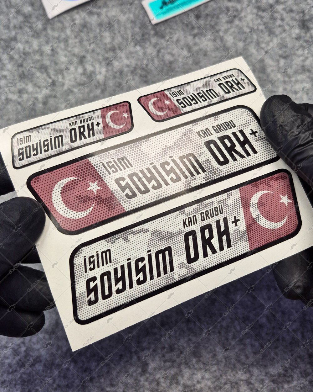 GIDWBT19 Karanlıkta Işıldayan İsme Özel Kan Grubu Etiket Seti 