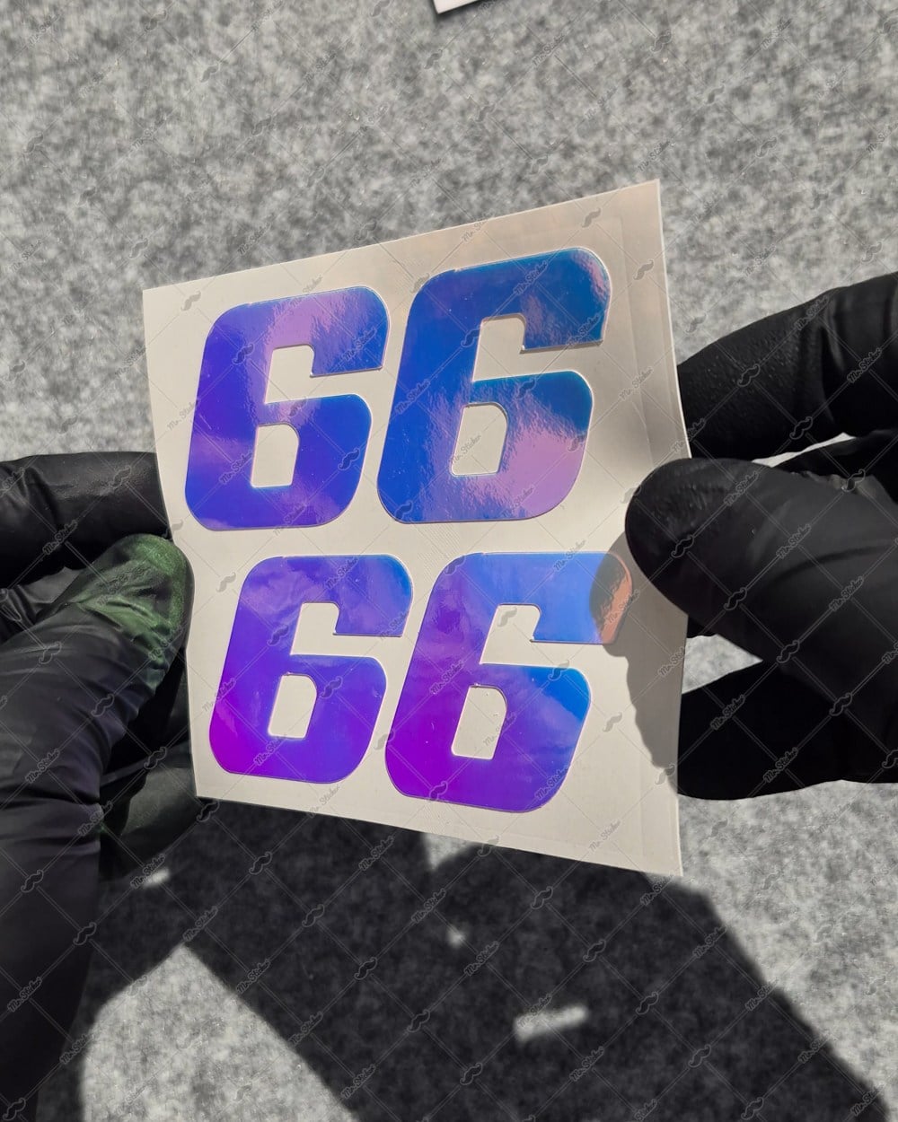 LMT44 Numara Seçenekli Mavi Mor Renk Geçişli 2li Set Numara Stickerı 