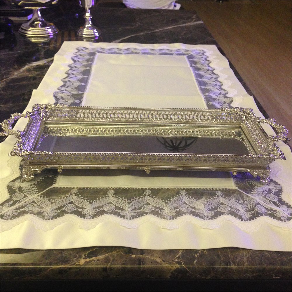 Aynalı Baton Tepsi Dantel İki