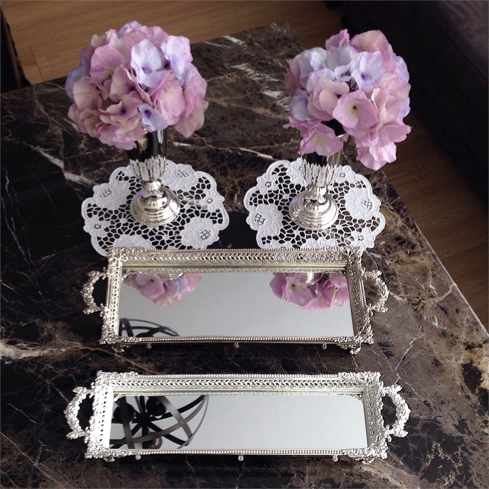 Aynalı Baton Tepsi Dantel İki