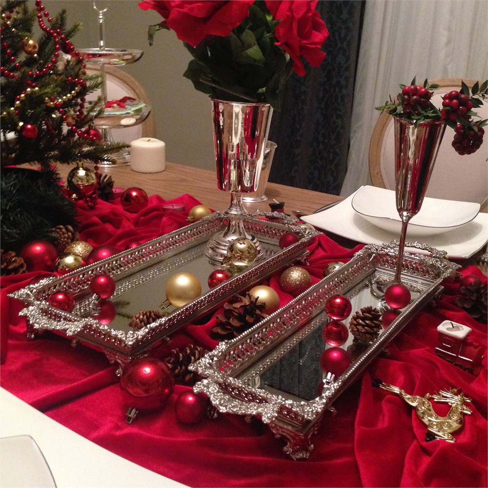 Aynalı Baton Tepsi Dantel İki