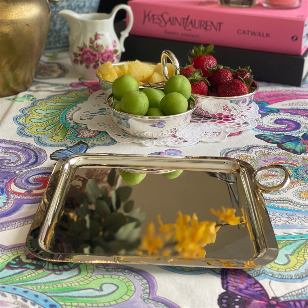 BUCONCEPTYuvarlak Kulplu Kare Tepsi