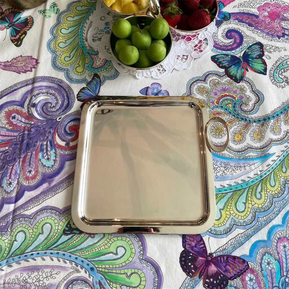 BUCONCEPTYuvarlak Kulplu Kare Tepsi