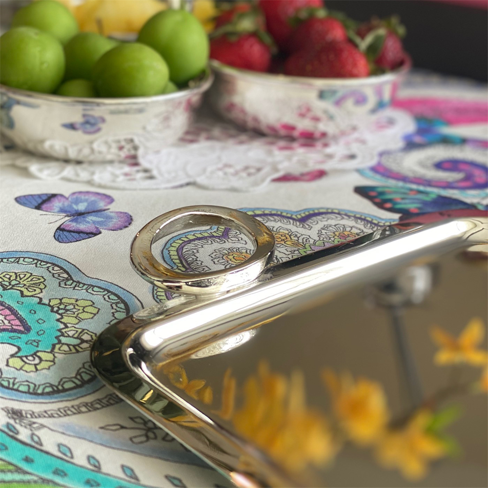 BUCONCEPTYuvarlak Kulplu Kare Tepsi