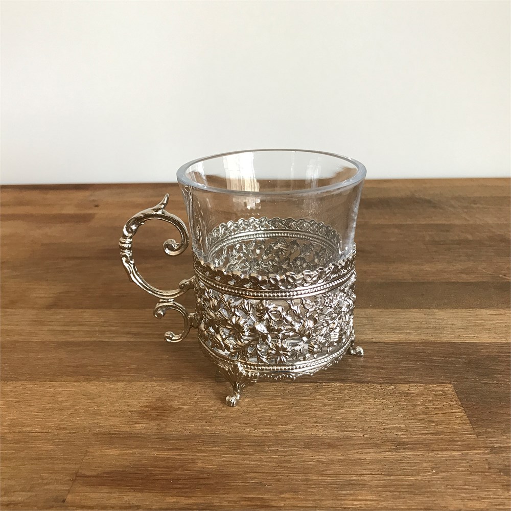 Çiçekli Nescafe Bardağı