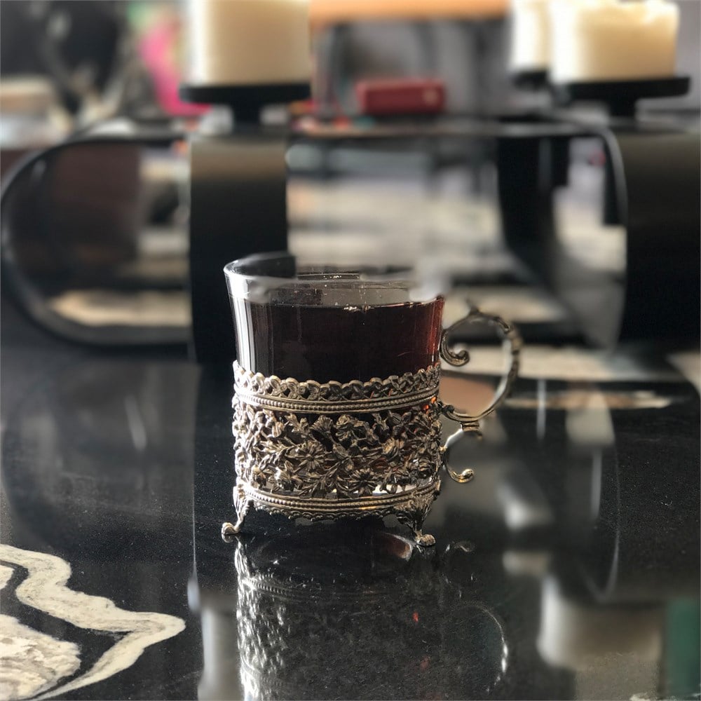 Çiçekli Nescafe Bardağı