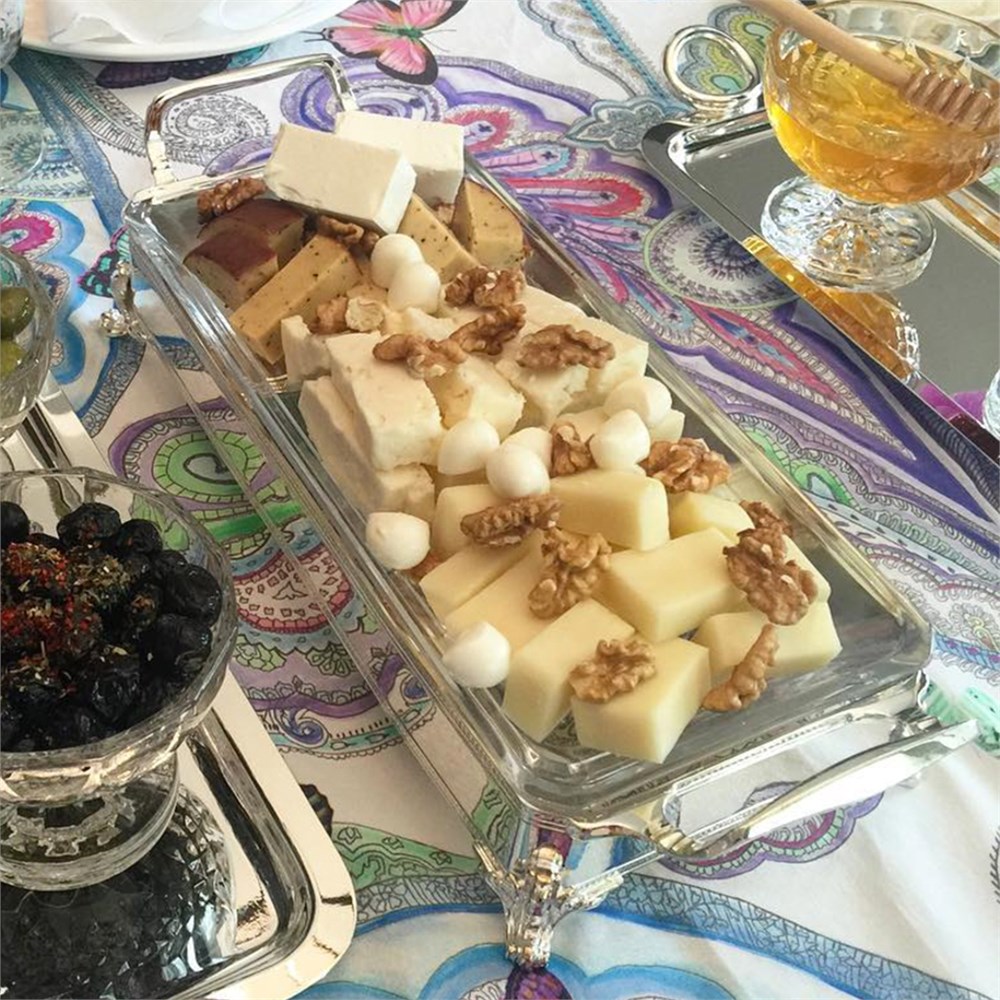 Dikdörtgen Camlı Düz Çerezlik Mezelik Servis