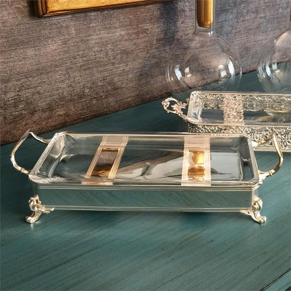 Dikdörtgen Camlı Düz Çerezlik Mezelik Servis