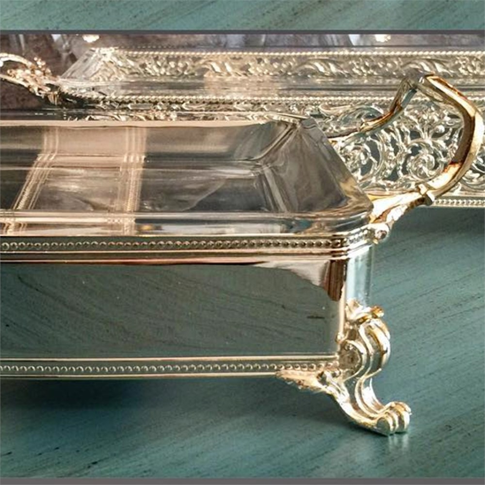 Dikdörtgen Camlı Düz Çerezlik Mezelik Servis