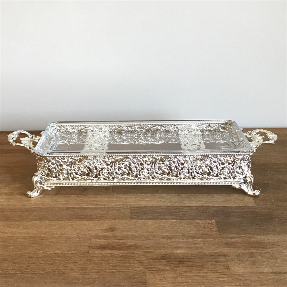 Dikdörtgen Camlı Nil Çerezlik Mezelik Servis