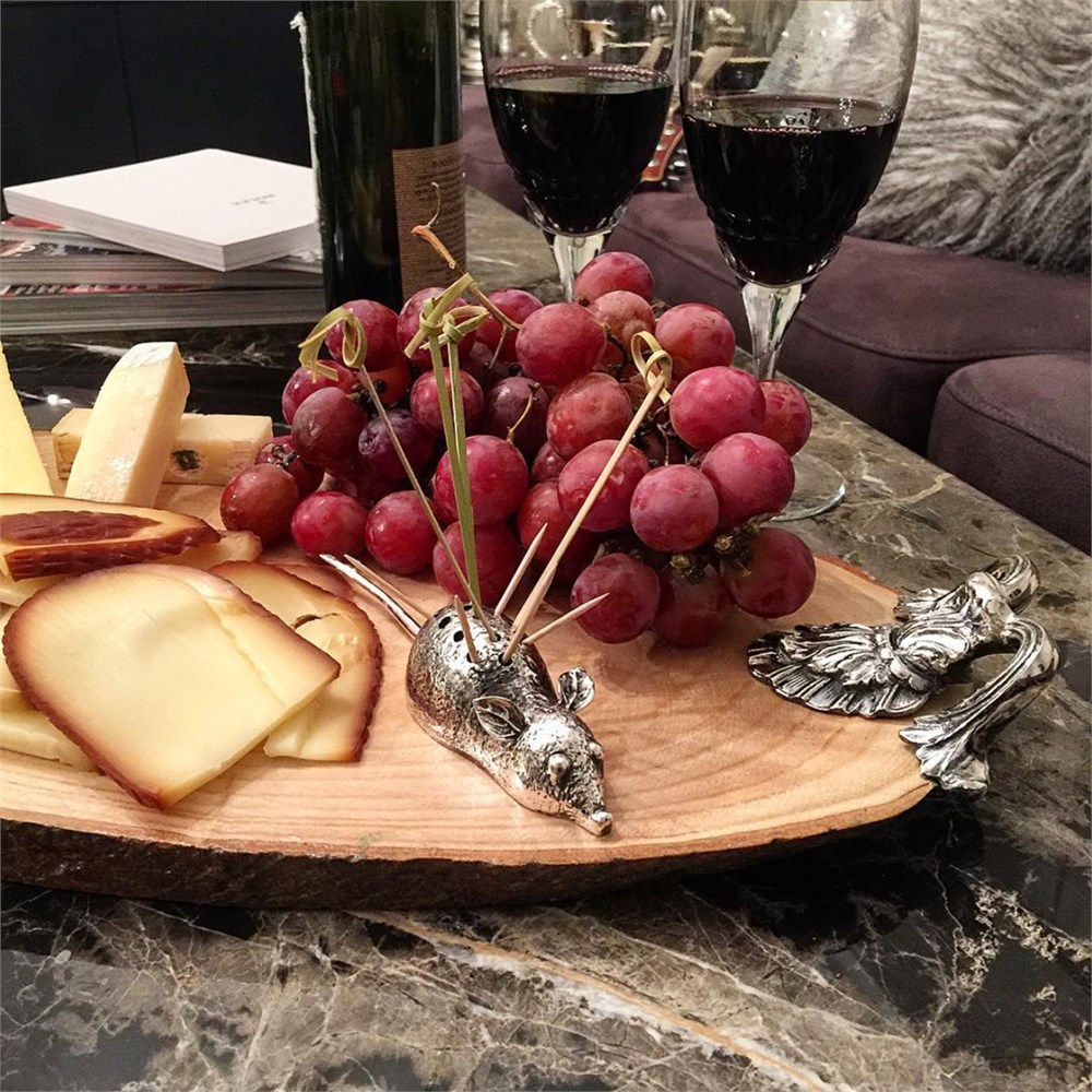 Döküm Kulplu Ahşap Peynir Servisi Tabağı