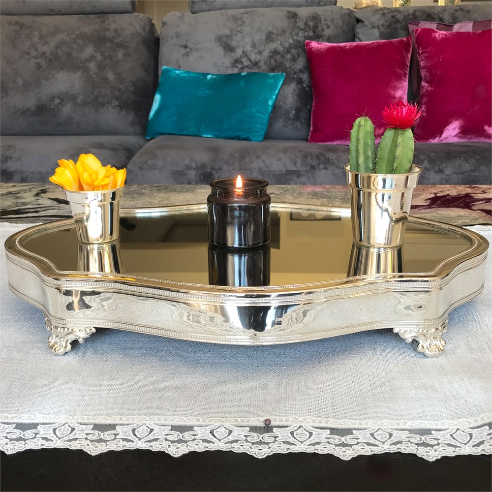 Düz Kenar Kesik Oval Orta Servis Jardinyeri