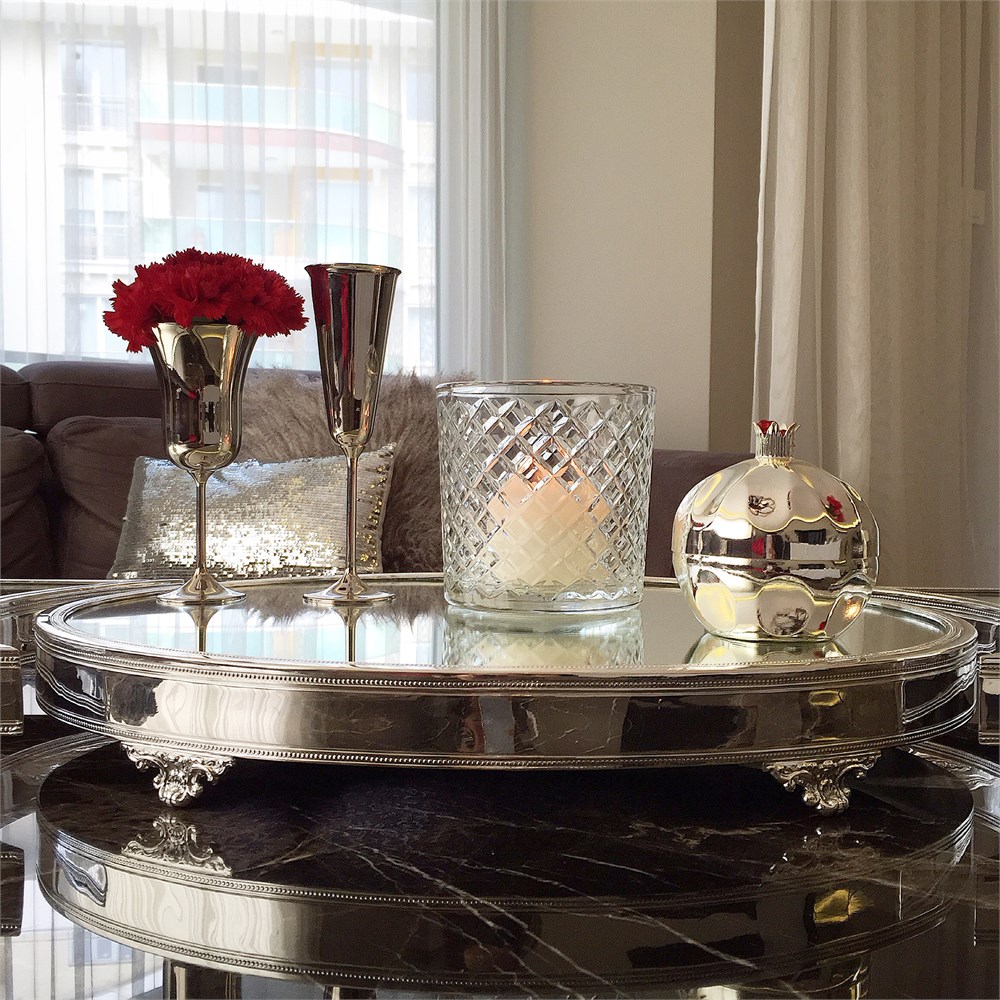 Düz Kenar Oval Orta Servis Jardinyeri