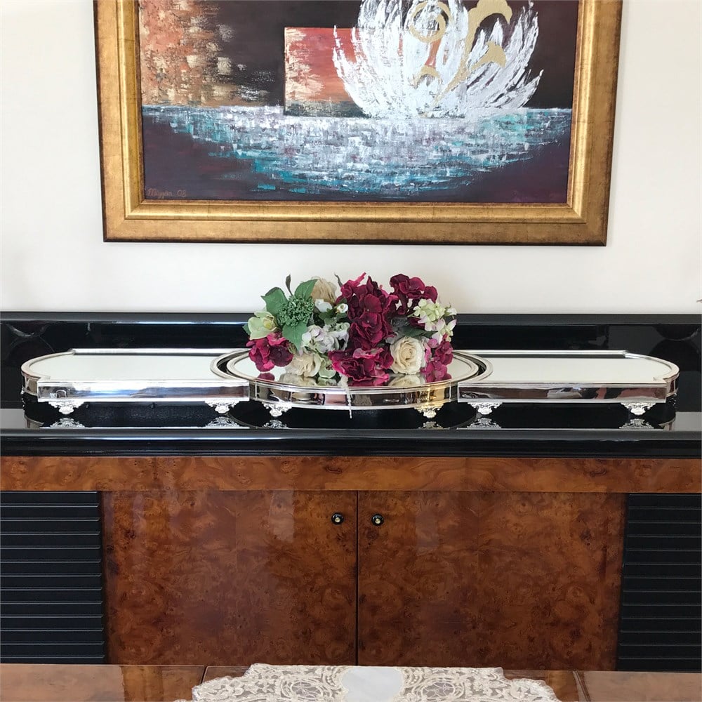 Düz Kenar Üçlü Jardinyer Takımı 