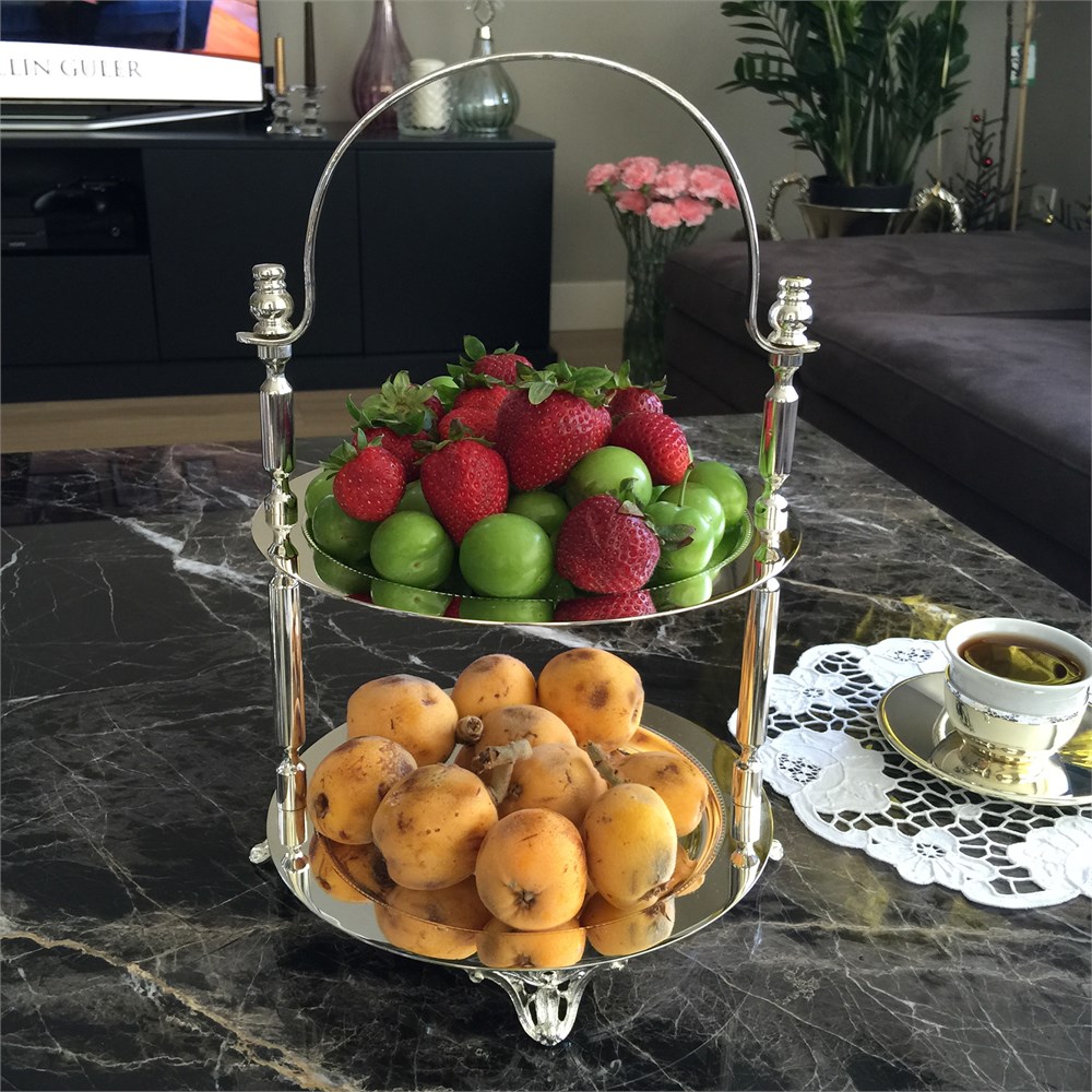 İki Katlı Yuvarlak Servis