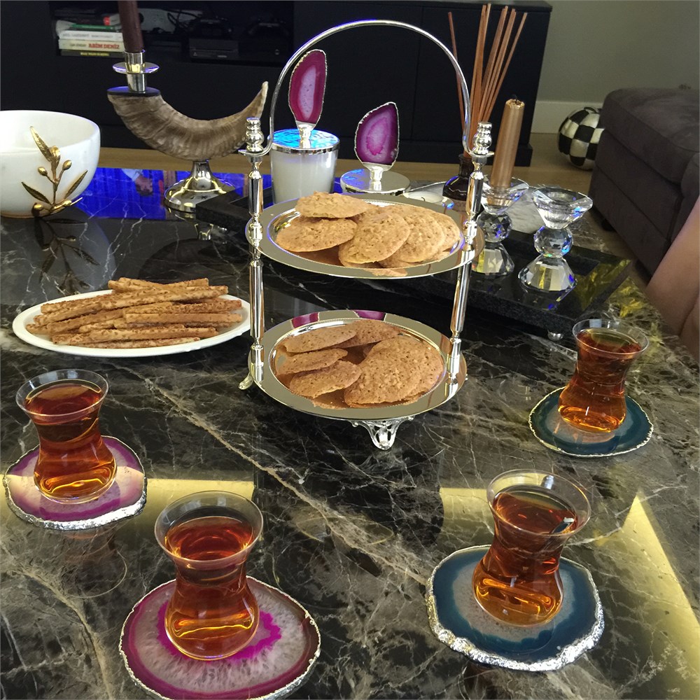 İki Katlı Yuvarlak Servis