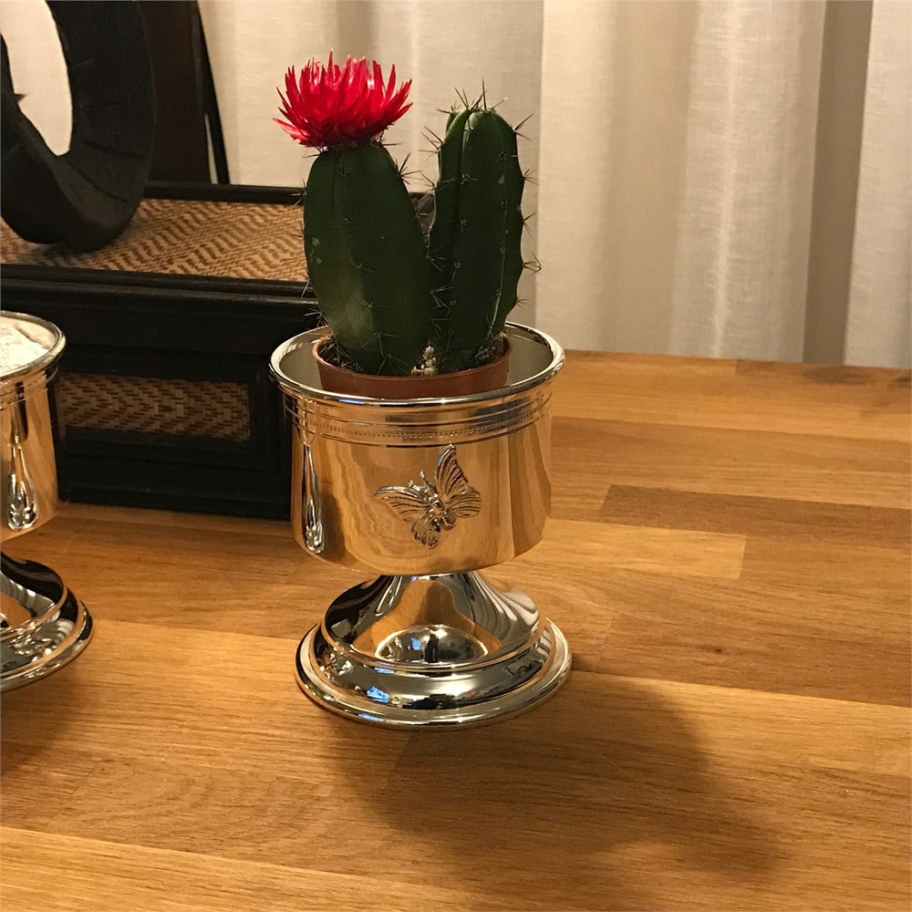 Kelebekli Ayaklı Mumluk Vazo Çerezlik Lokumluk