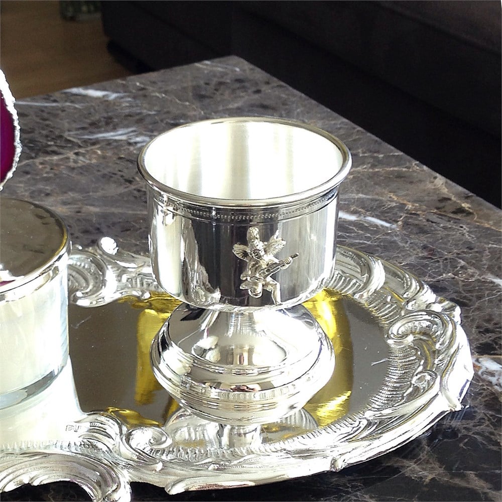 Melekli Ayaklı Mumluk Vazo Çerezlik Lokumluk