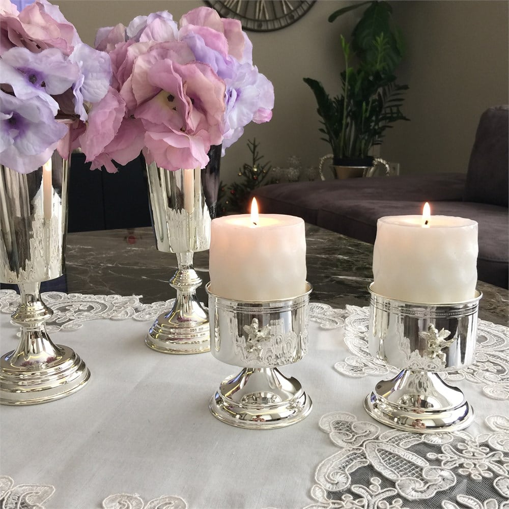 Melekli Ayaklı Mumluk Vazo Çerezlik Lokumluk