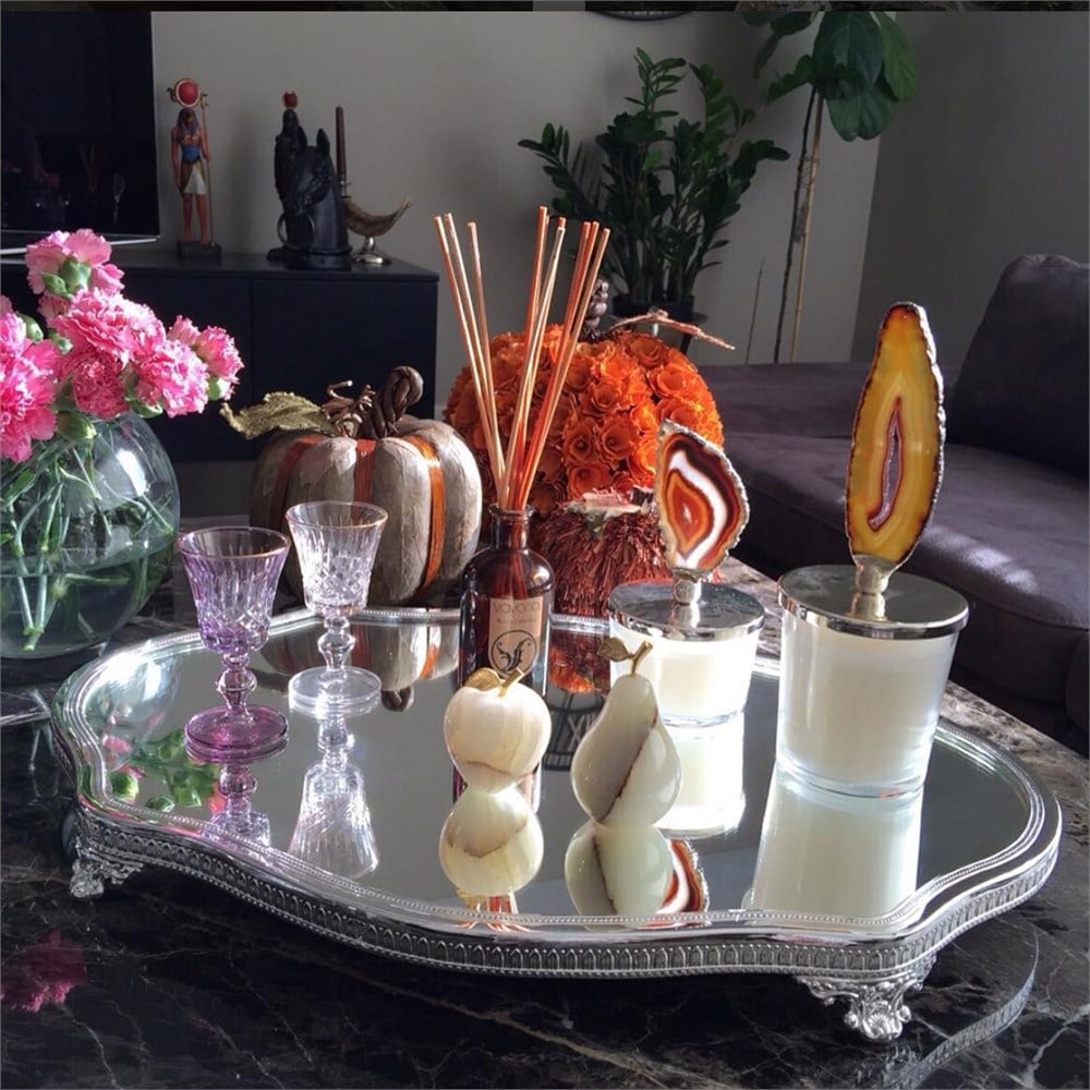 Mermi Kenar Kesik Oval Orta Servis Jardinyeri