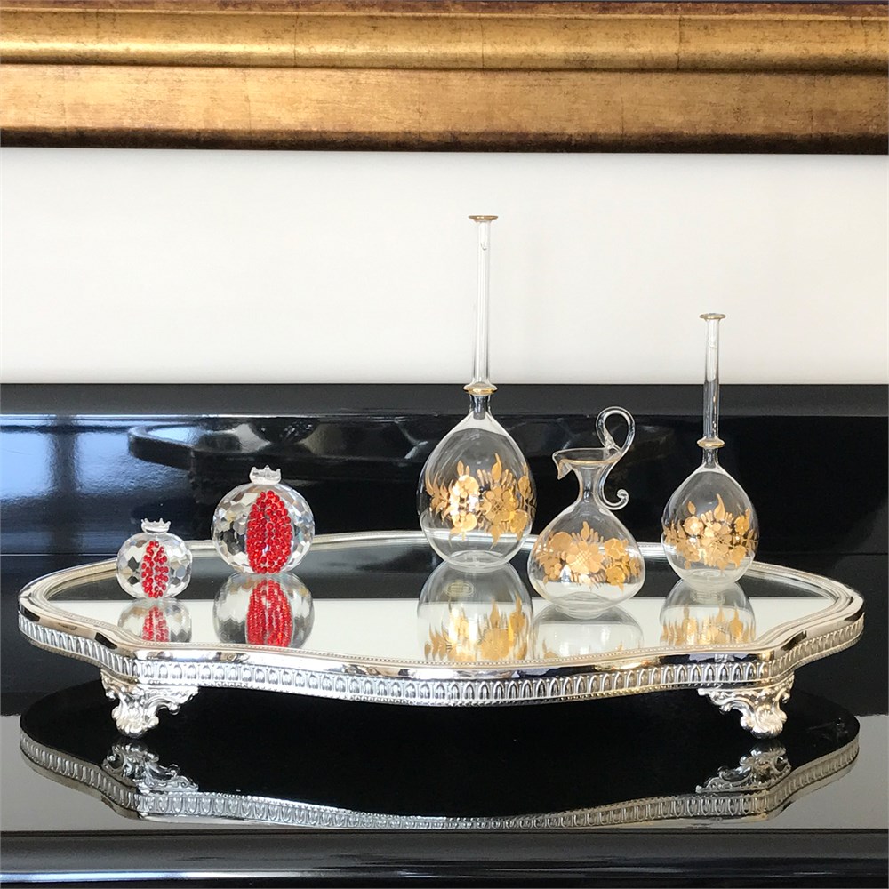 Mermi Kenar Kesik Oval Orta Servis Jardinyeri