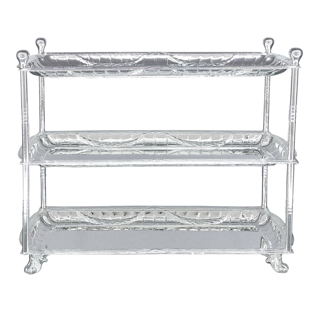 Üç Katlı Dikdörtgen Dört Çubuklu Paris Servis Makaronluk