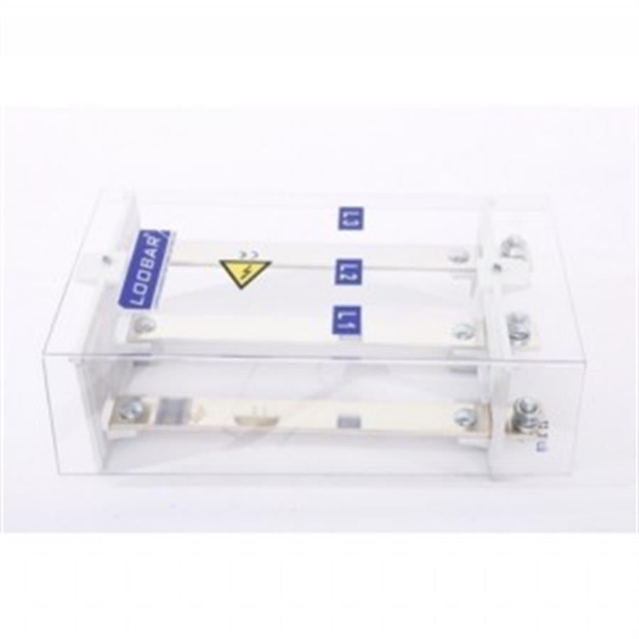 3 KUTUP - 400A (1/ SKP, Giriş) DELİKSİZ KALAYLI BAKIR BARALI DAĞITICI - 30 CM